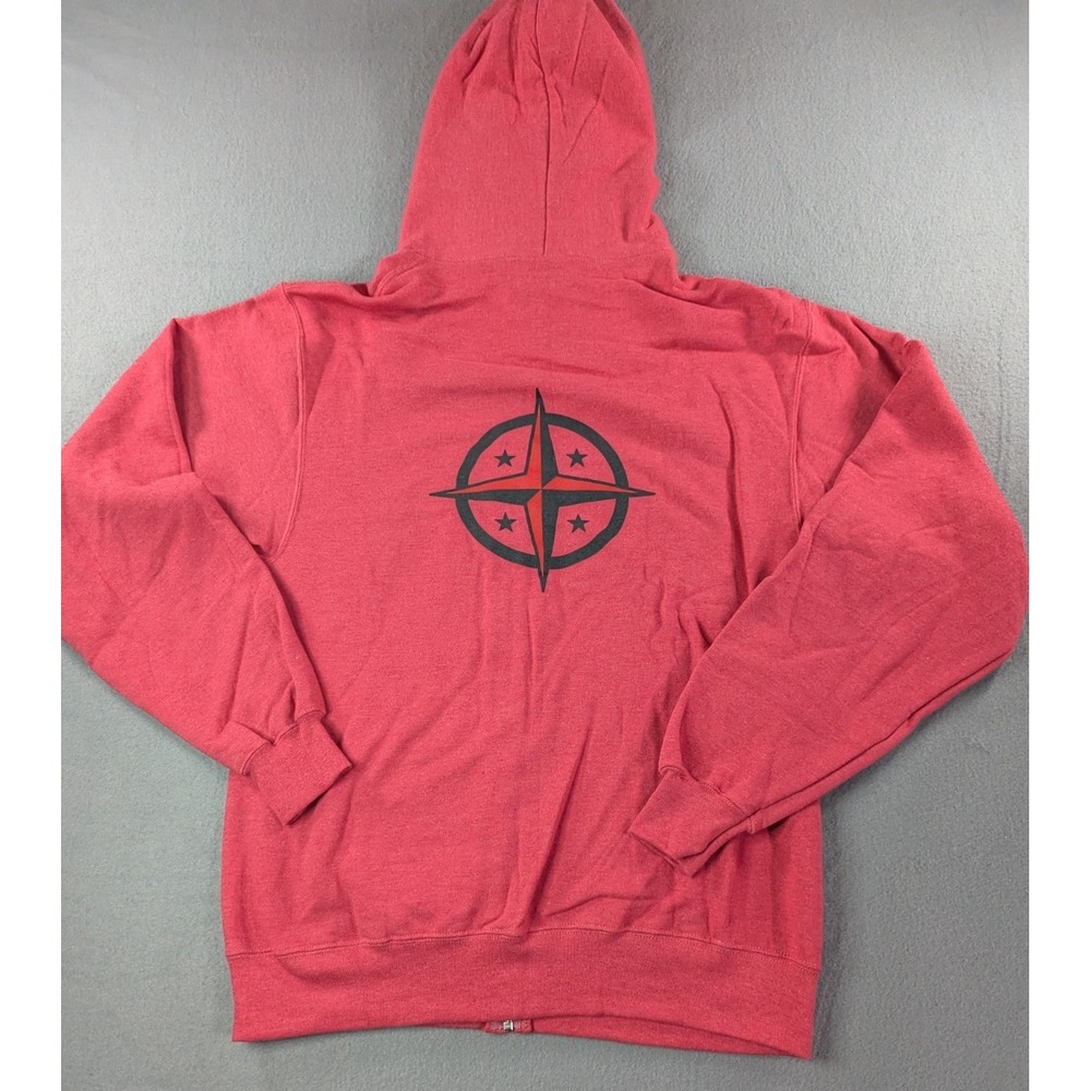 Innova Disc Golf Hoodie Small Red Full Zip Sweatshirt Compass Graphic Team - Picture 9 of 15